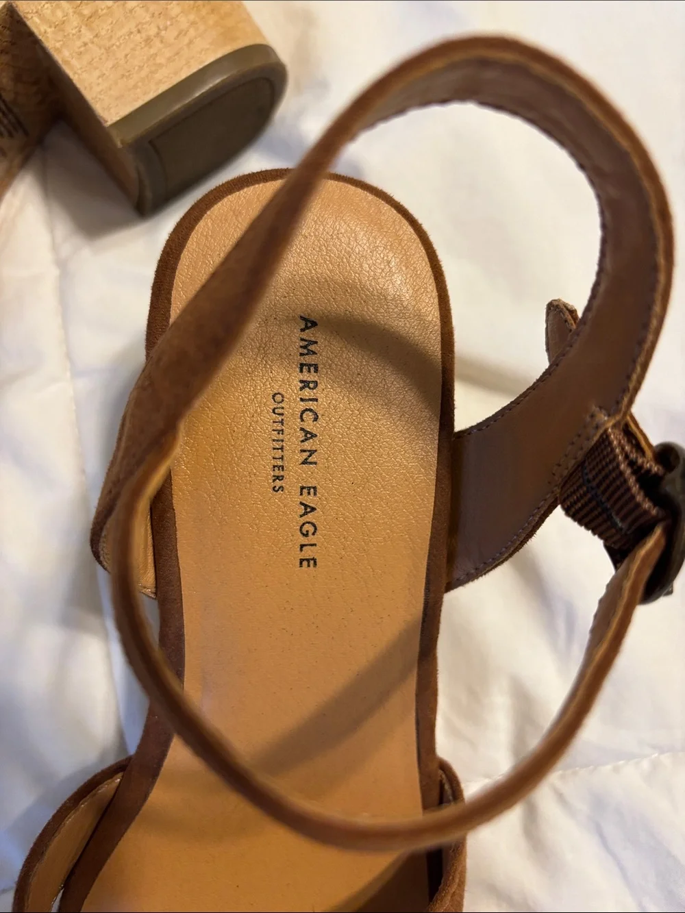 American Eagle Outfitters Brown Suede Platform Wedge Sandals